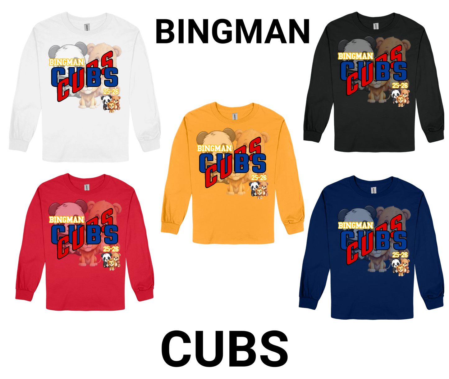 Bingman Cubs-LONG SLEEVE SPIRIT SHIRT
