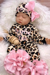 Cheetah Print Ruffle Onesie