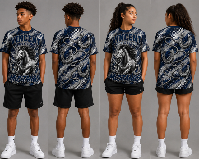 Vincent Middle School Mustangs Sublimation Jersey