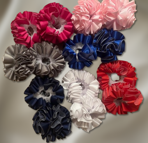 Colorful satin scrunchies bundle for stylish anklet bag accessory set sale