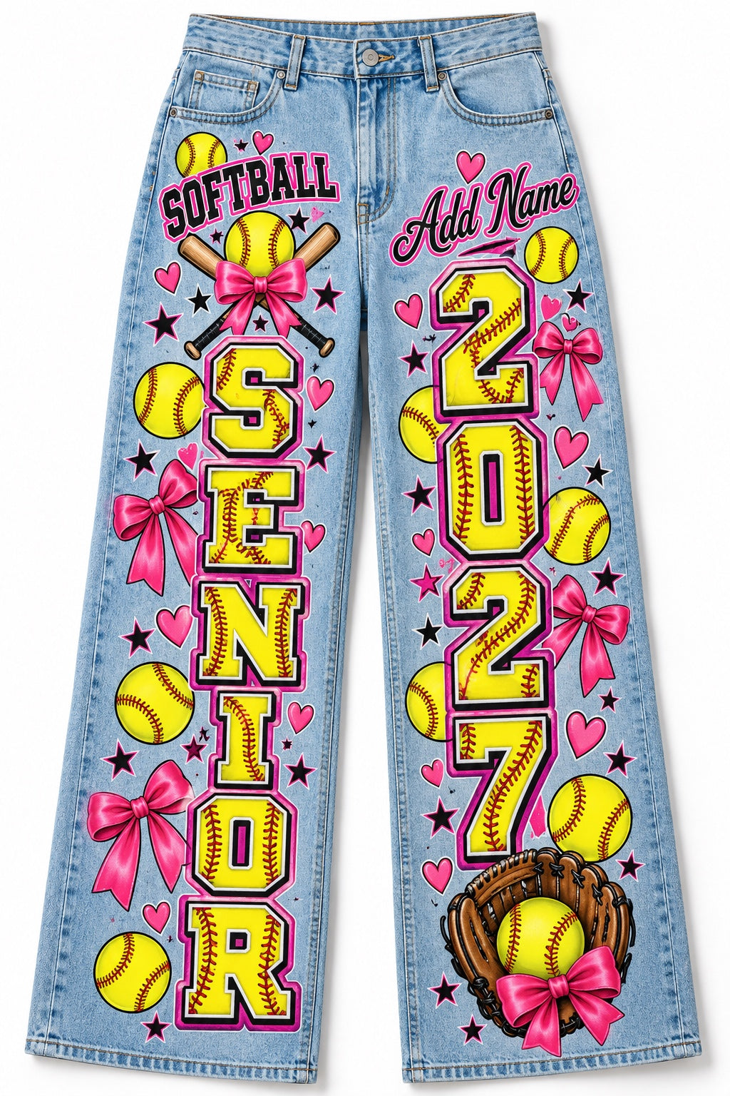 Softball Senior 2027 Custom Jeans — Pants Only mockup