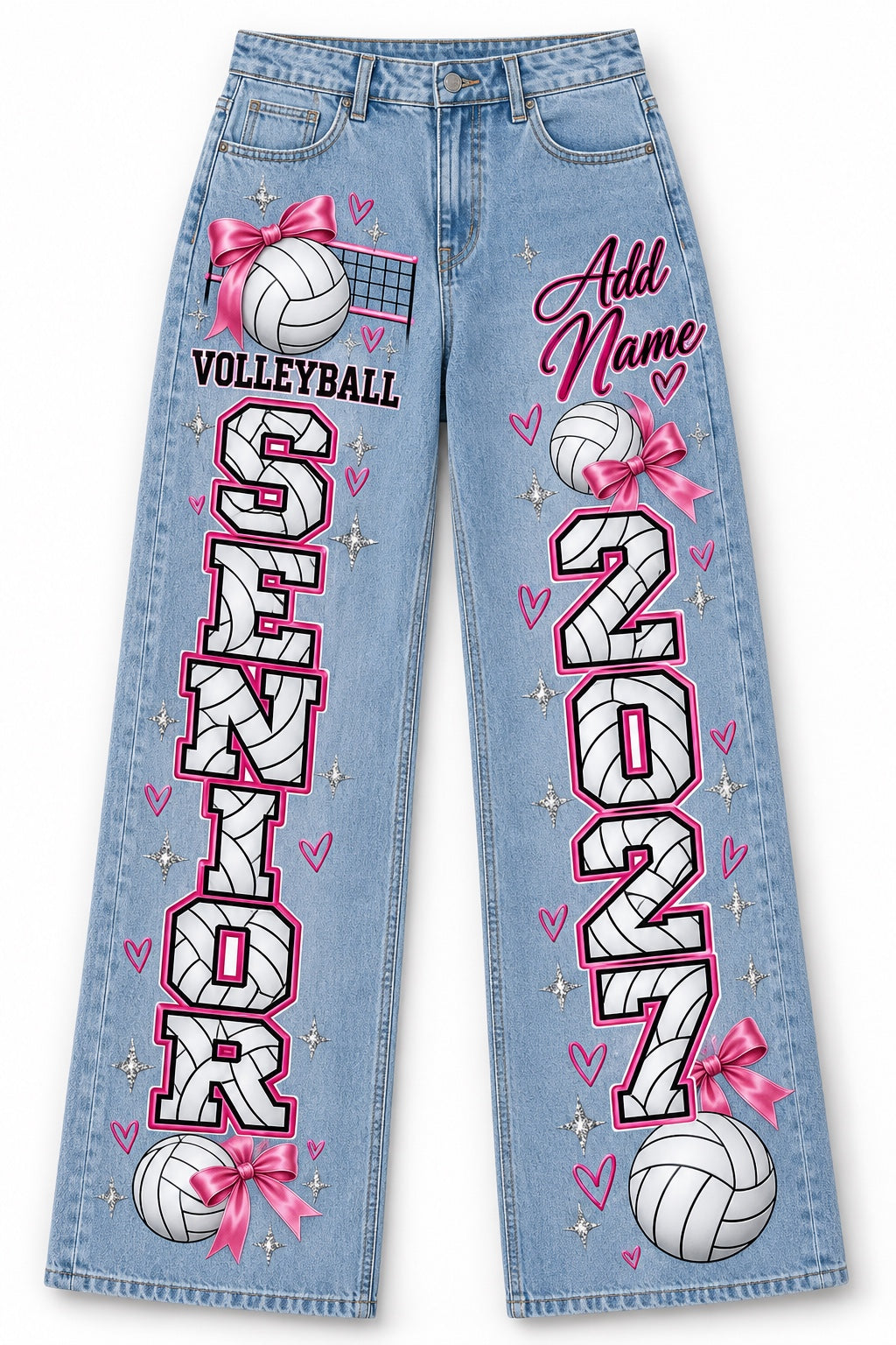 Volleyball Senior 2027 Custom Jeans — Pants Only mockup