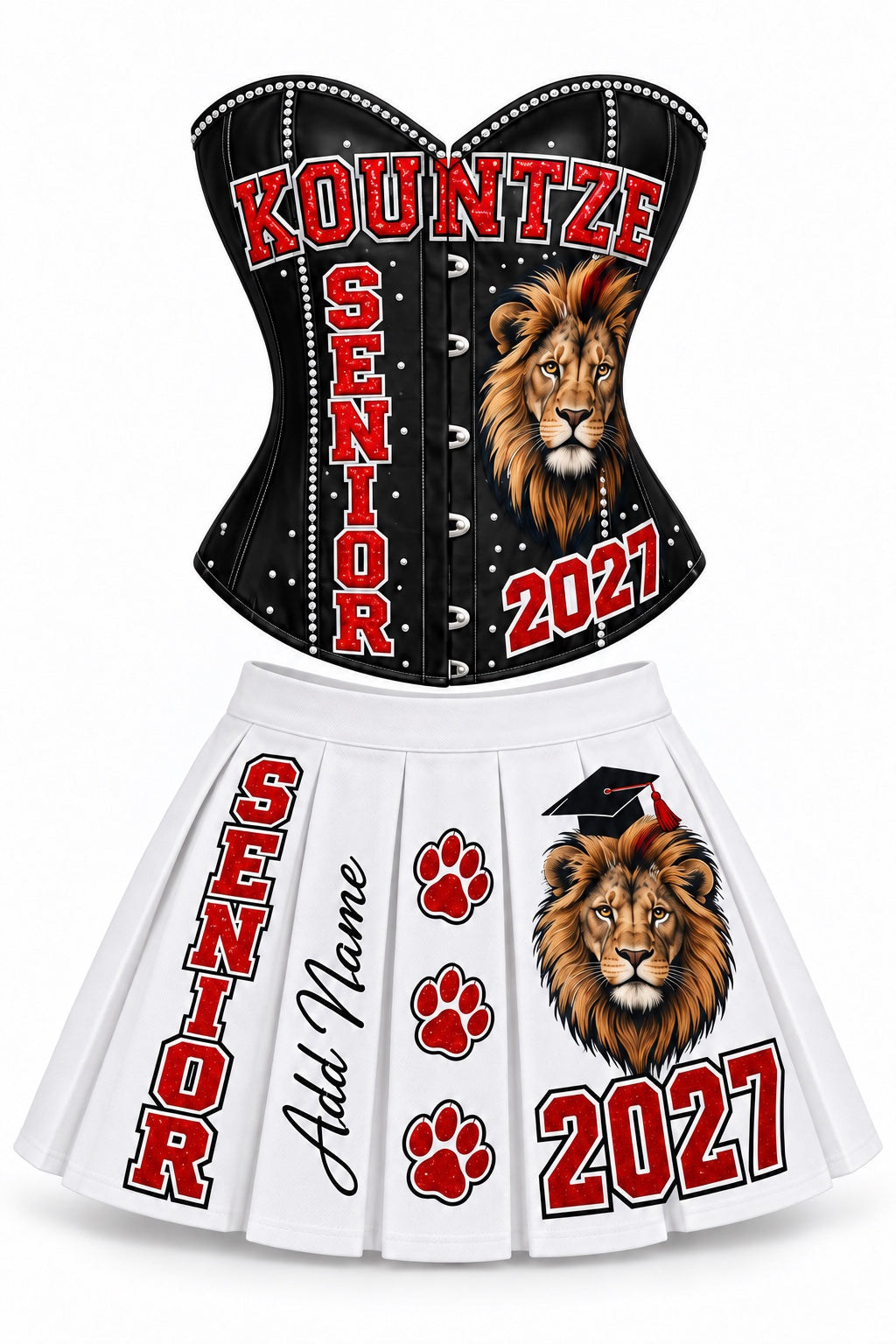 Kountze Lions Senior 2027 Corset & Skirt Set mockup
