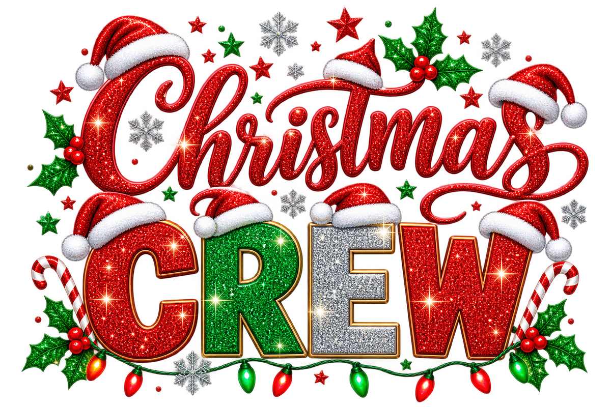 Christmas Crew — Santa Hats dtf artwork