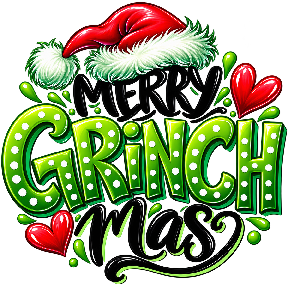 Merry Grinchmas — Festive Lettering pullover color options