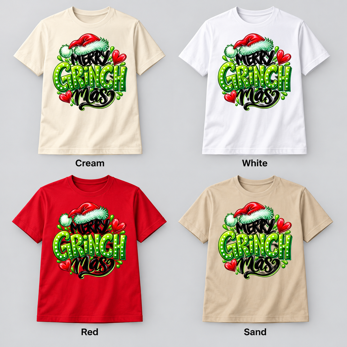 Merry Grinchmas — Festive Lettering shirt color options