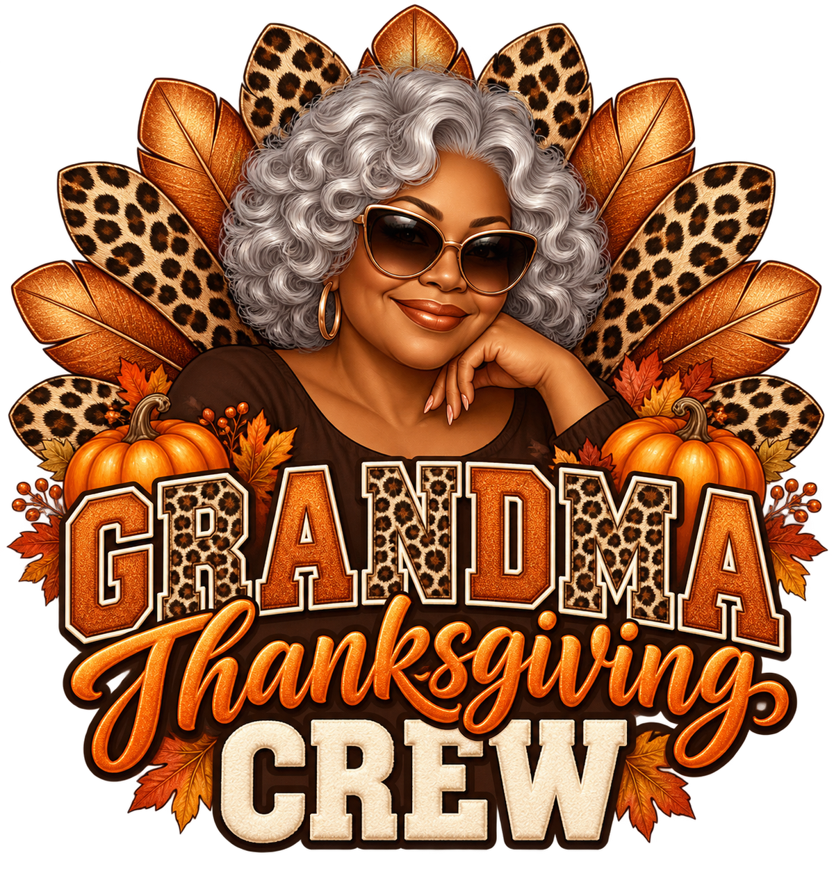 Grandma Thanksgiving Crew — DTF Print design