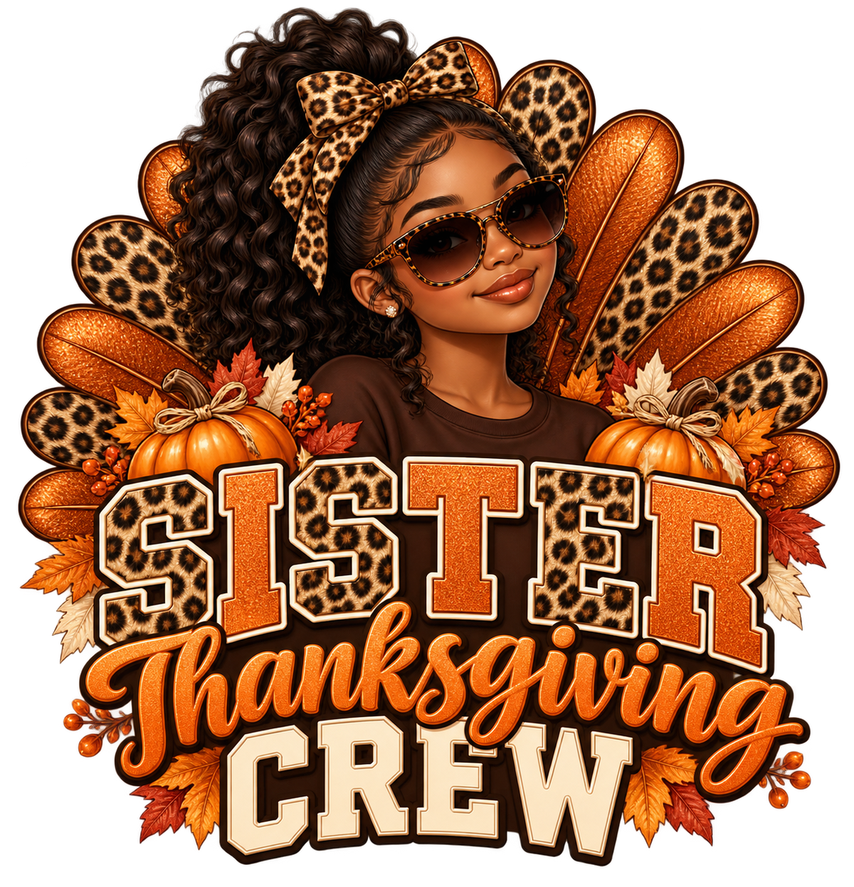 Sister Thanksgiving Crew — DTF Print design