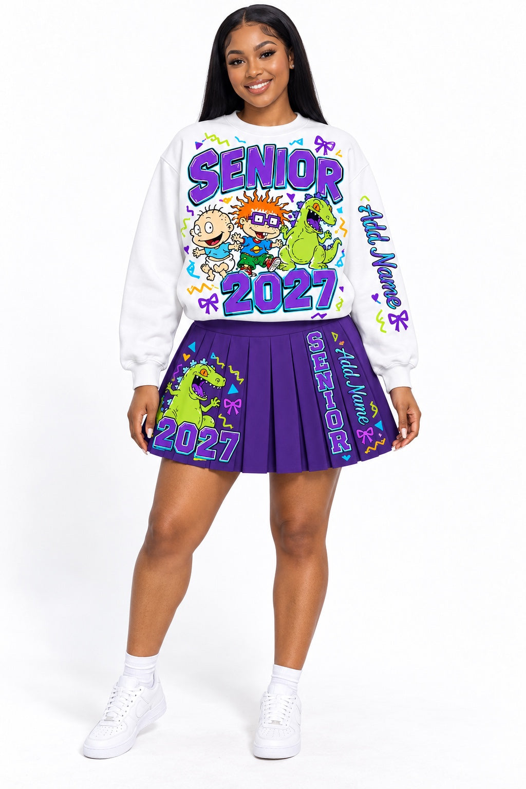 Rugrats Senior 2027 Sweatshirt & Skirt Set mockup