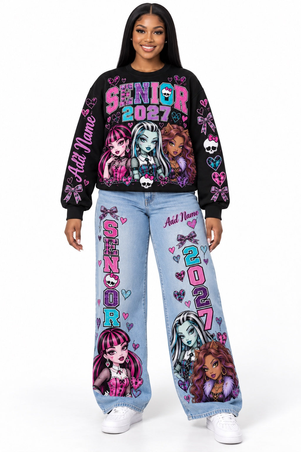 Monster High Senior 2027 Sweatshirt & Jeans Set mockup