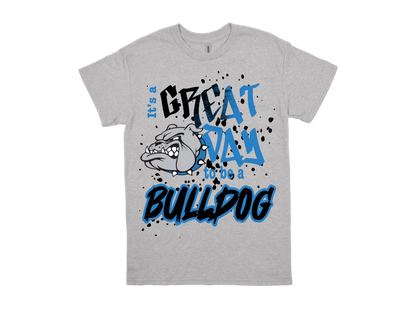 Charlton Pollard gray spirit shirt with Bulldog graphic and "GREAT DAY to be a BULLDOG" text