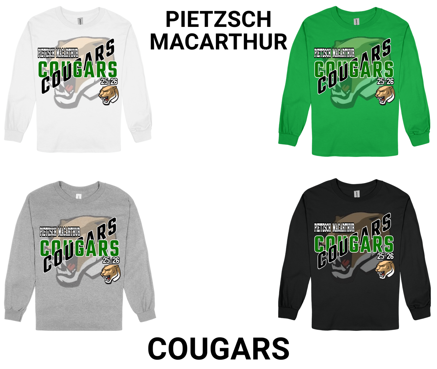 Pietzsch MacAurthur Cougars-LONG SLEEVE SPIRIT SHIRT