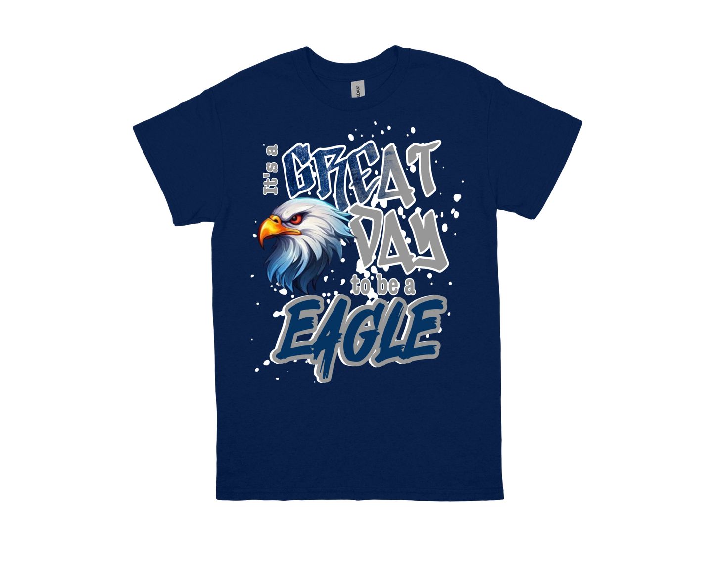Dishman GREAT DAY TO BE A EAGLE navy blue school spirit t-shirt with eagle graphic