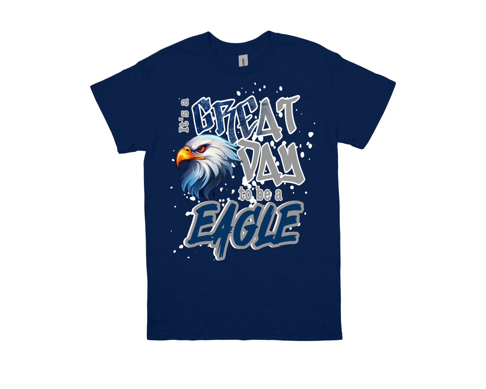 Dishman GREAT DAY TO BE A EAGLE navy blue school spirit t-shirt with eagle graphic