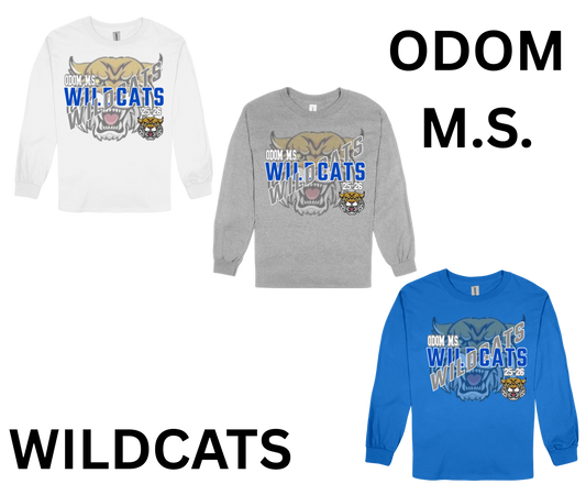 Odom M.S. Wildcats-LONG SLEEVE SPIRIT SHIRT