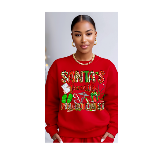 Santa's Favorite Phlebotomist Pullover