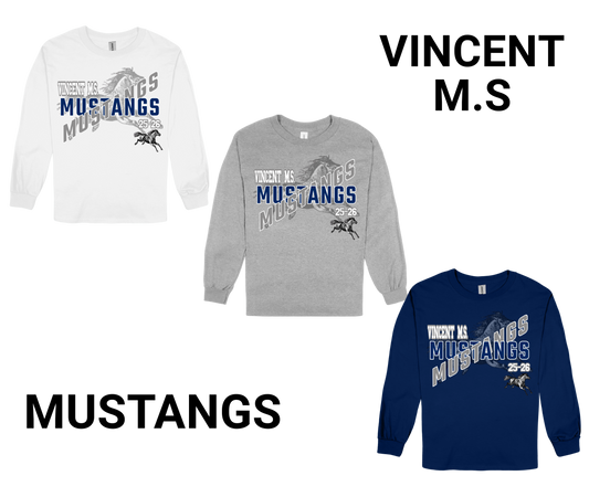 Vincent M.S. Mustangs-LONG SLEEVE SPIRIT SHIRT