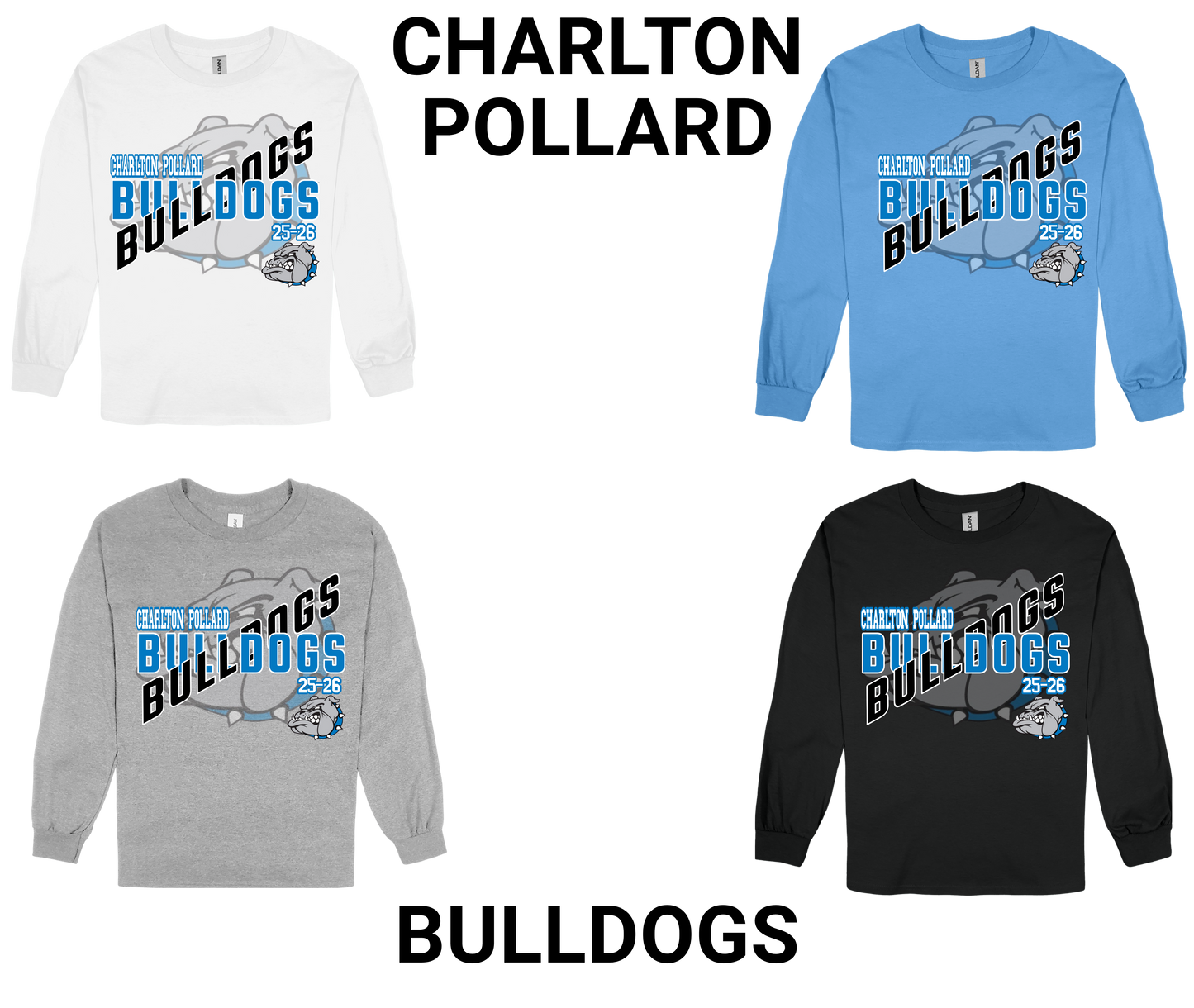 Charlton Pollard Bulldogs-LONG SLEEVE SPIRIT SHIRT