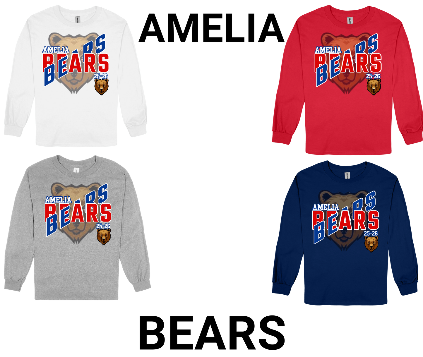 Amelia Bears-LONG SLEEVE SPIRIT SHIRT
