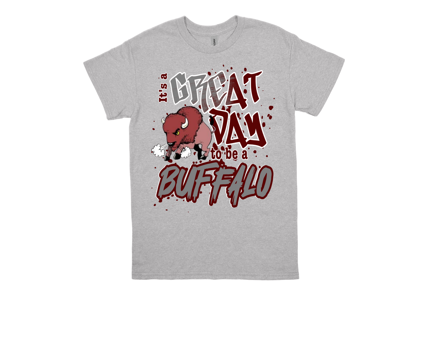 Smith M.S. gray T-shirt with "It's a Great Day to be a Buffalo" and buffalo graphic