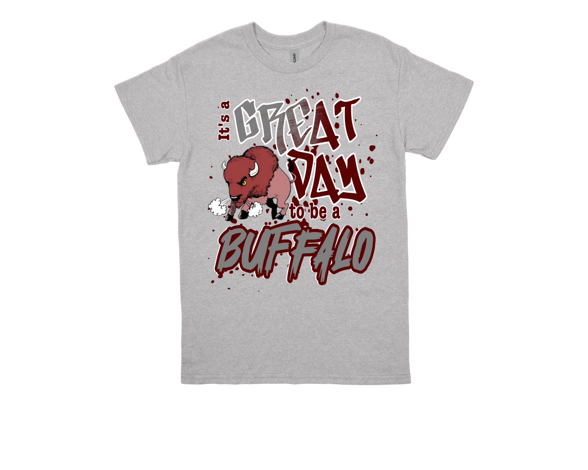 Smith M.S. gray T-shirt with "It's a Great Day to be a Buffalo" and buffalo graphic