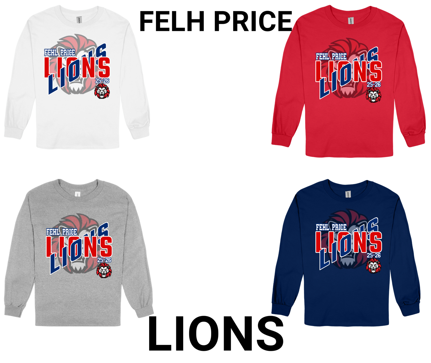 Fehl Price Lions-LONG SLEEVE SPIRIT SHIRT