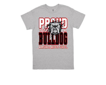 Marshall Middle School proud Bulldog spirit gray t-shirt