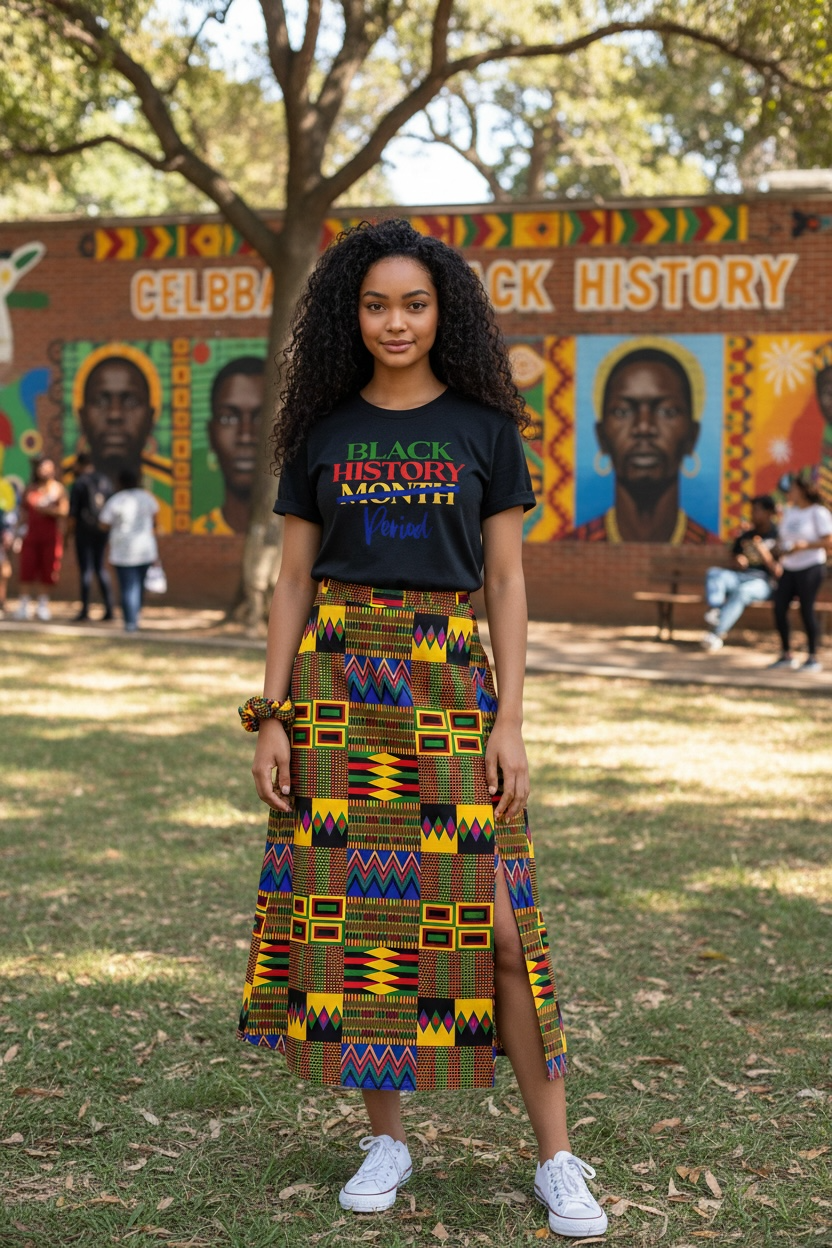 Black History Maxi Skirt Set