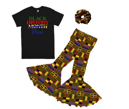 Black History Pants Set with Scrunchie