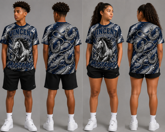 Vincent Middle School Mustangs Sublimation Jersey