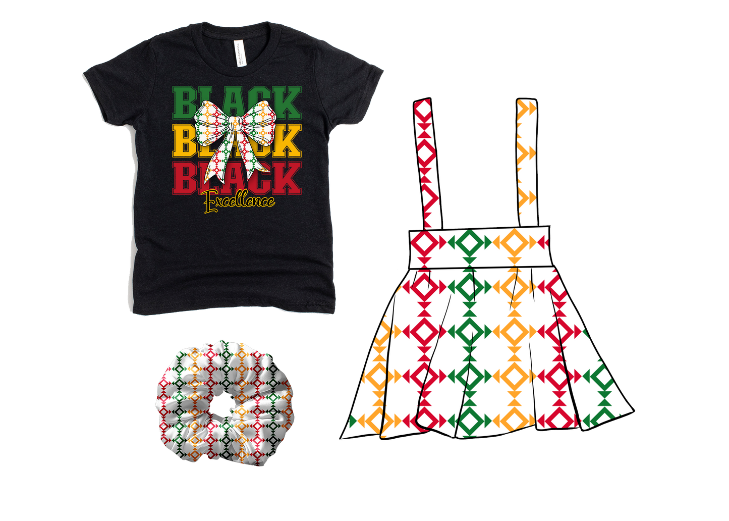 Black History Shirt,Skirt, Scrunchie Set