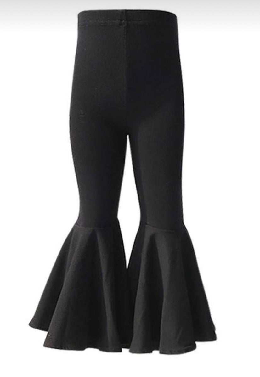 Black school uniform flare pants with tailored fit and durable fabric for students