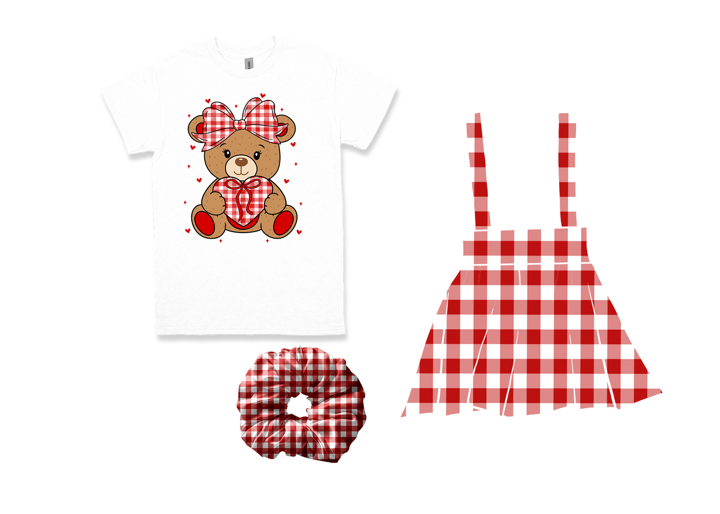 Valentine's Day Skirt Set with Scrunchie