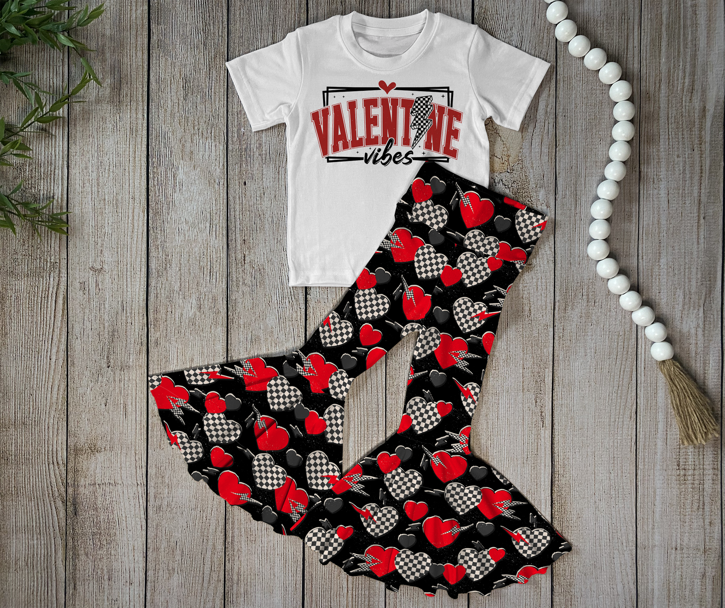 Valentine's Day Pants Set with Scrunchie