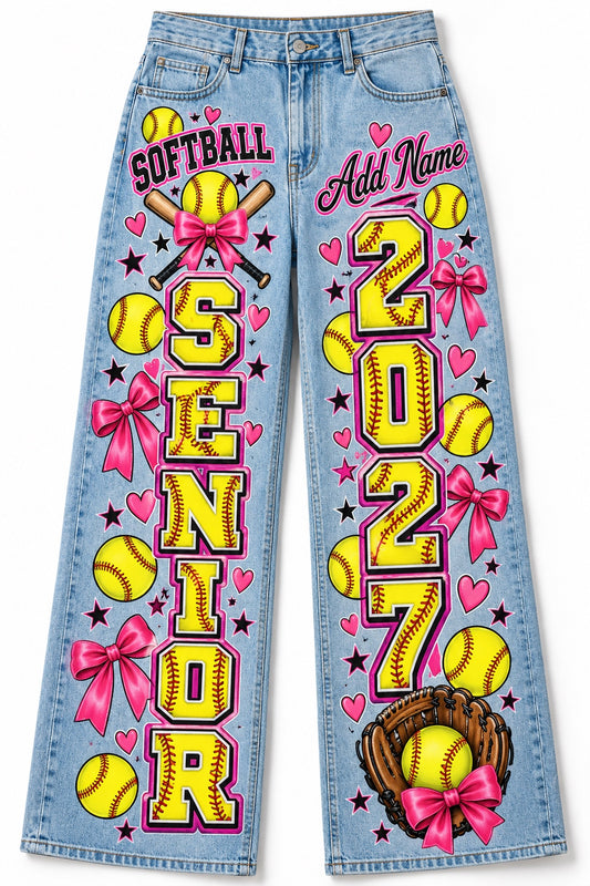 Softball Senior 2027 Custom Jeans — Pants Only mockup