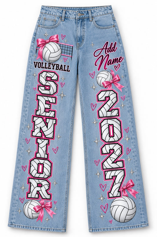 Volleyball Senior 2027 Custom Jeans — Pants Only mockup