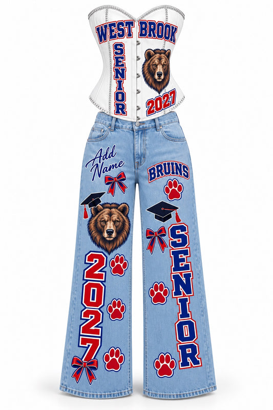 West Brook Bruins Senior 2027 Corset & Jeans Set mockup