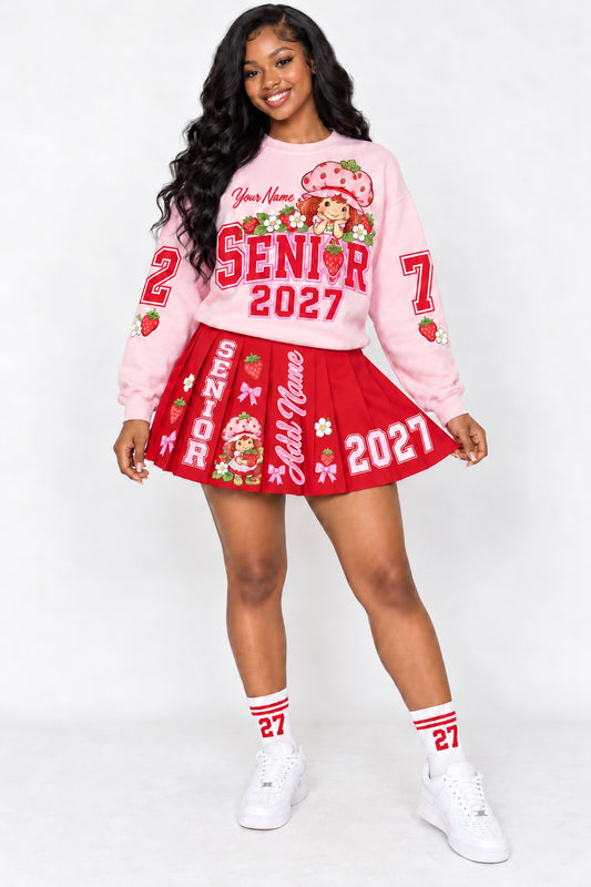 Strawberry Shortcake Senior 2027 Sweatshirt & Skirt Set mockup