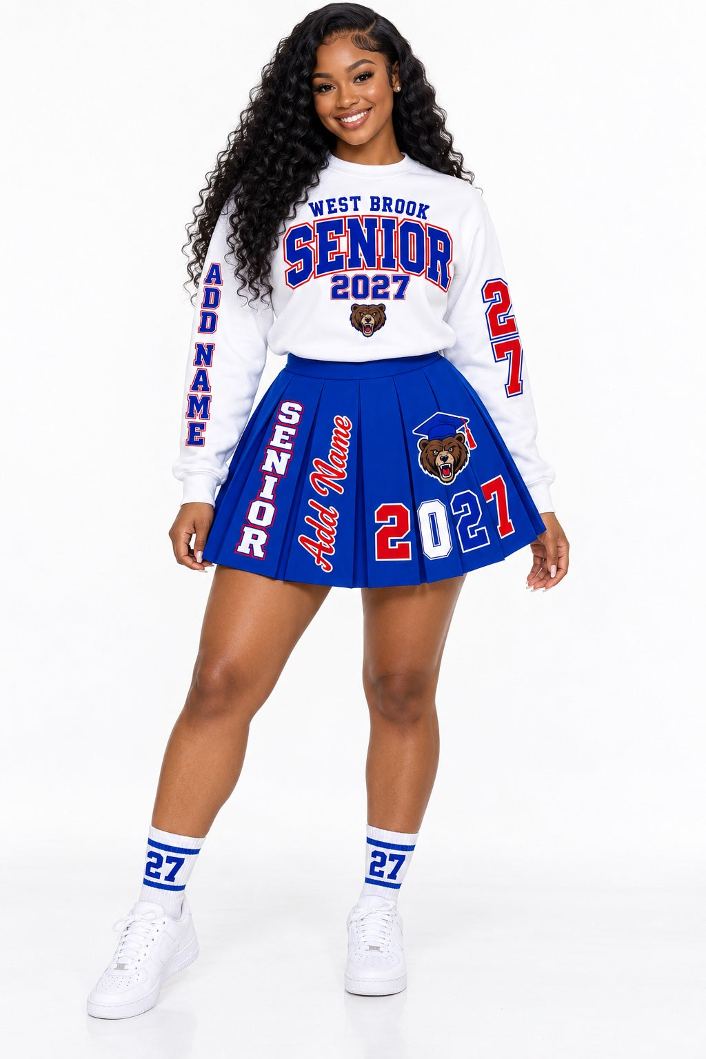 West Brook Bruins Senior 2027 Sweatshirt & Skirt Set mockup