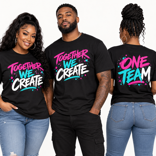 Bulk regular short-sleeve shirts, front and back sample design on models