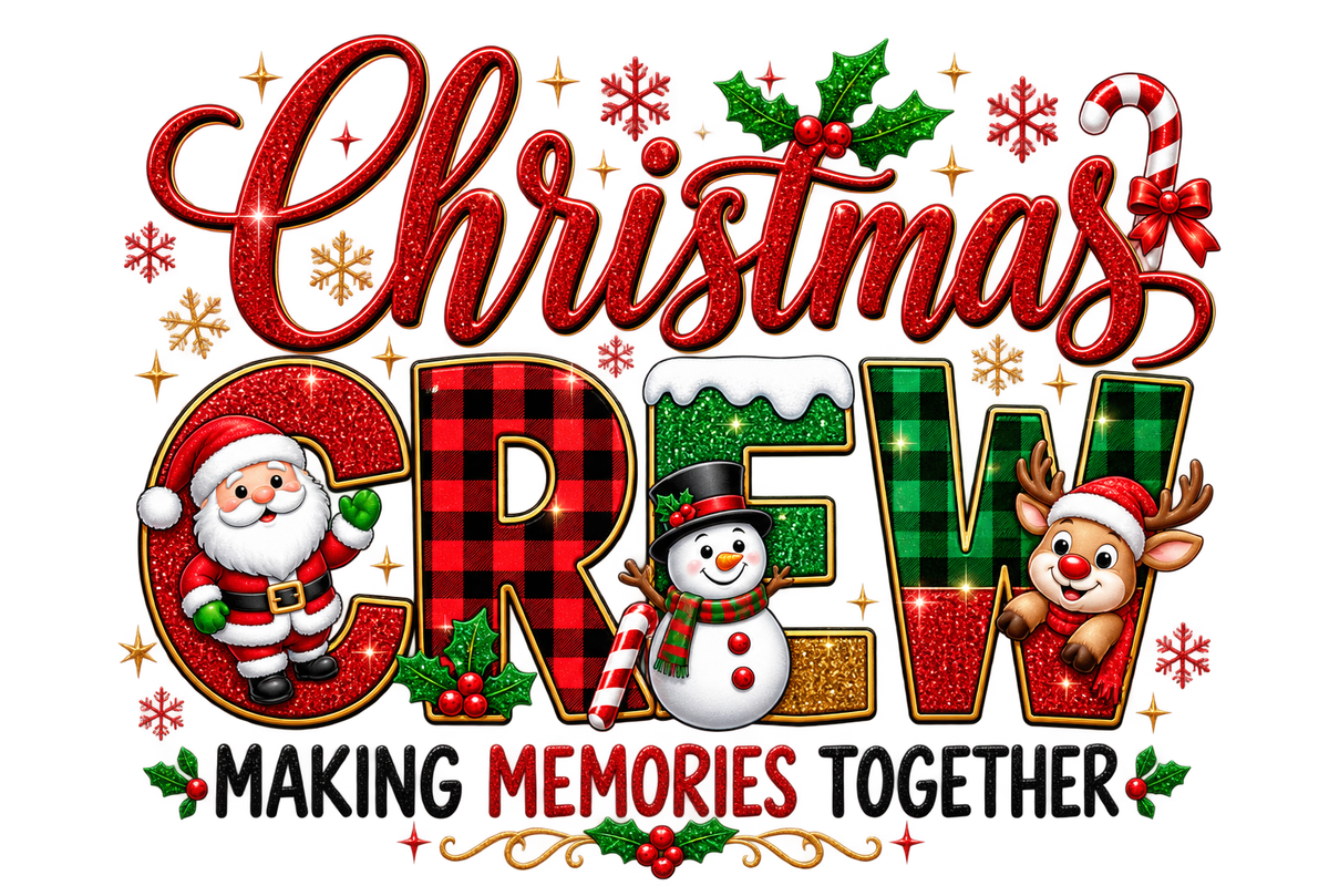 Christmas Crew — Holiday Characters dtf artwork