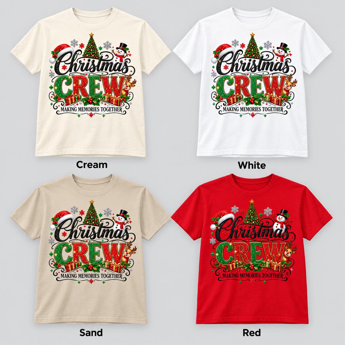 Christmas Crew — Classic Memories shirt color options