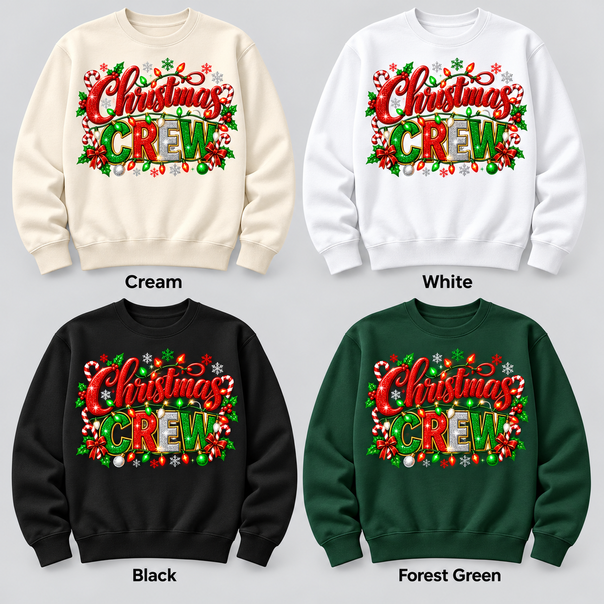 Christmas Crew — Holiday Lights pullover color options