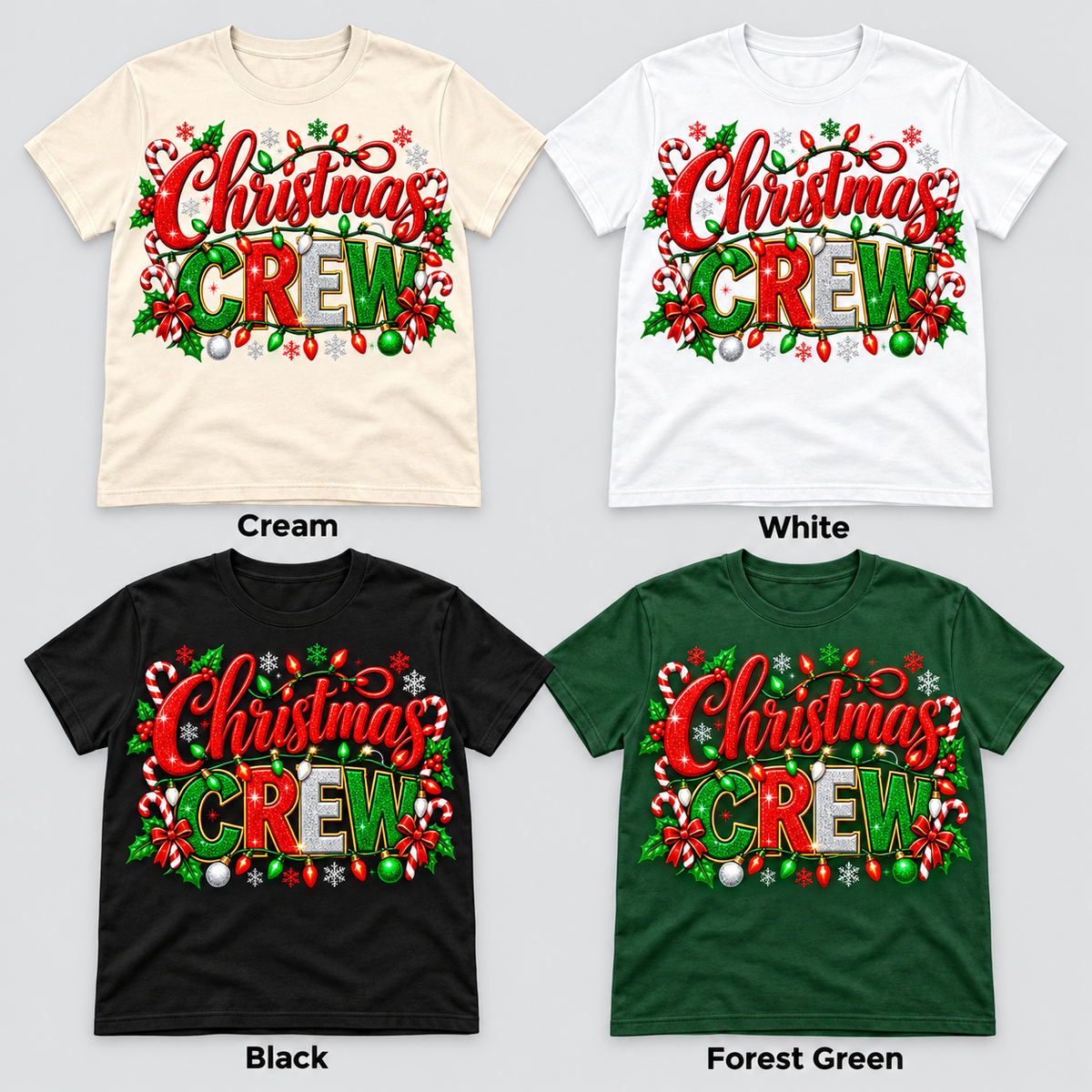 Christmas Crew — Holiday Lights shirt color options