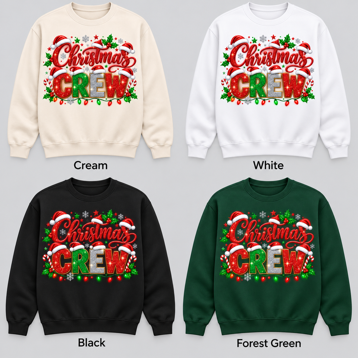 Christmas Crew — Santa Hats pullover color options