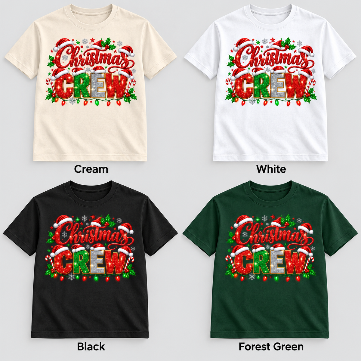Christmas Crew — Santa Hats shirt color options