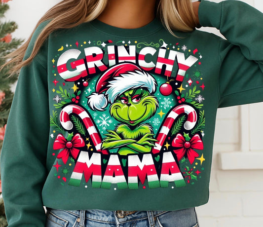 Grinchy Mama pullover color options