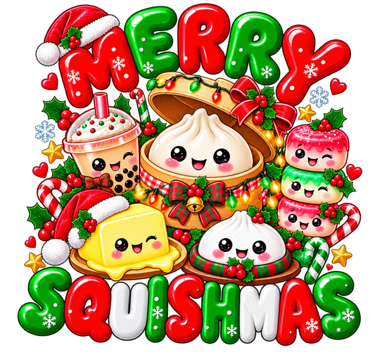 Merry Squishmas Christmas DTF artwork