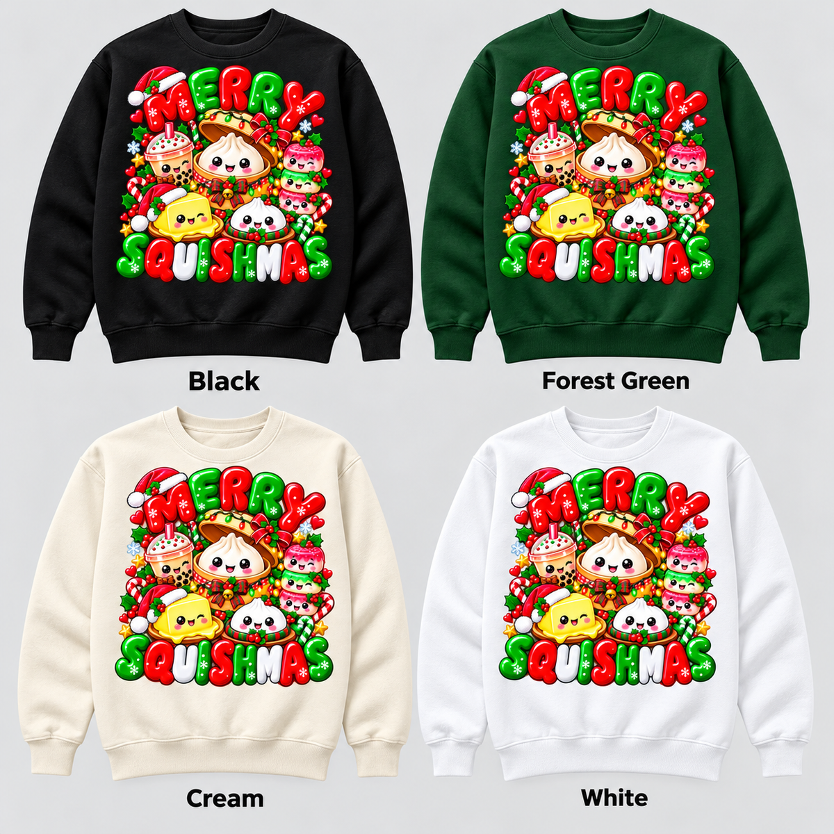 Merry Squishmas pullover color options