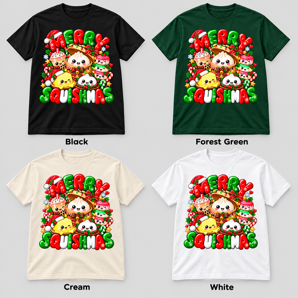Merry Squishmas shirt color options